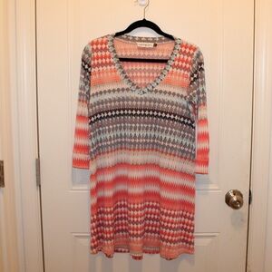 Veronica M. Multicolor V-Neck Dress